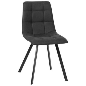 Carryhome Stuhl, Schwarz, Dunkelgrau, Metall, Textil, eckig, 48.5x88x59 cm, Esszimmer, Stühle, Esszimmerstühle, Vierfußstühle