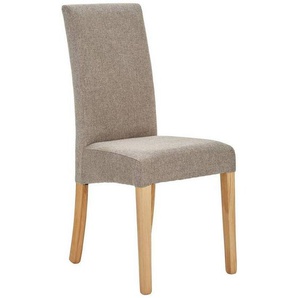 Carryhome Stuhl, Taupe, Eiche, Holz, Textil, Eiche, massiv, eckig, 42x95x57 cm, Stoffauswahl, Esszimmer, Stühle, Esszimmerstühle, Vierfußstühle