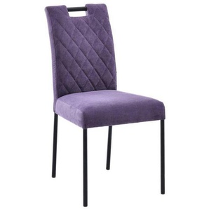 Carryhome Stuhl, Violett, Textil, Rundrohr, 46x91x61 cm, Stoffauswahl, mit Griff, Esszimmer, Stühle, Esszimmerstühle, Vierfußstühle