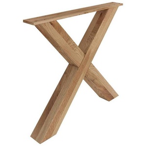 Carryhome Tischgestell, Eiche, Holz, Eiche, massiv, X-Form, 9x72x79 cm, Esszimmer, Tische, Esstische, Tischsysteme