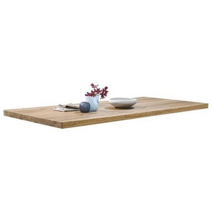 Carryhome Tischplatte, Eiche, Holz, Eiche, massiv, rechteckig, 100x6x160 cm, Esszimmer, Tische, Esstische, Tischsysteme