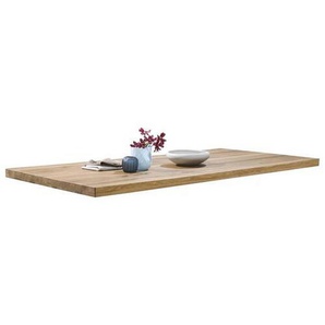 Carryhome Tischplatte, Eiche, Holz, Eiche, massiv, rechteckig, 100x6x200 cm, Esszimmer, Tische, Esstische, Tischsysteme