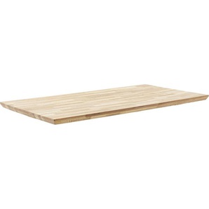 Carryhome Tischplatte, Wildeiche, Holz, Wildeiche, massiv, rechteckig, 75x4x120 cm, Esszimmer, Tische, Esstische, Tischsysteme, Tischplatte