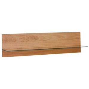 Carryhome Wandboard, Eiche, Glas, Holz, Eiche, furniert, 123x31x24 cm, Wohnzimmer, Regale, Wandboards