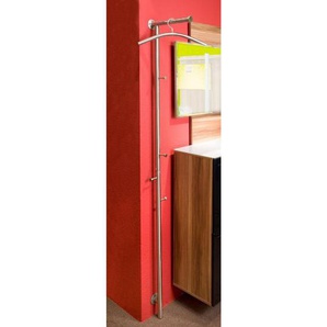 Carryhome Wandgarderobe, Edelstahl, Metall, 8.5x193x32 cm, Garderobe, Garderobenleisten & Garderobenhaken