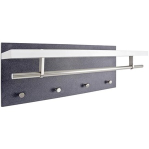 Carryhome Wandgarderobe, Schwarz, Weiß, Edelstahl, Metall, 75x30x26 cm, Hutablage, Kleiderstange, Garderobe, Garderobenleisten & Garderobenhaken