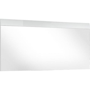 Carryhome Wandspiegel, Weiß, Glas, rechteckig, 134x63x3 cm, waagrecht montierbar, Garderobe, Garderobenspiegel, Garderobenspiegel