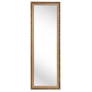 Carryhome Wandspiegel, Gold, Glas, Eukalyptusholz, massiv, rechteckig, 50x150x3 cm, senkrecht und waagrecht montierbar, Ganzkörperspiegel, Spiegel,