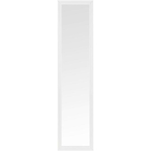 Carryhome Wandspiegel, Weiß, Glas, rechteckig, 40x160x2.8 cm, senkrecht und waagrecht montierbar, Badezimmer, Badezimmerspiegel, Badspiegel