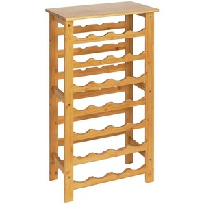 Carryhome Weinregal, Natur, Naturmaterialien, 7 Fächer, 47x94x29 cm, Küchen, Küchenmöbel, Küchenregale