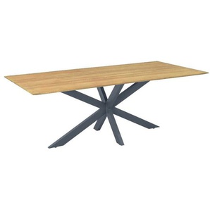 CASA DOMA Alcamo Gartentisch, Edelstahl anthrazit/Teak 210×100 cm 1712170-1712173