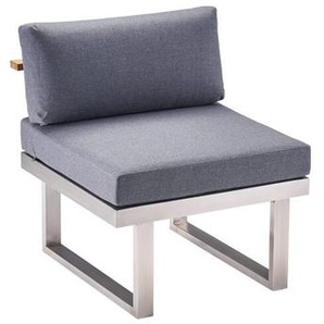 CASA DOMA Aragona DINING Lounge-Mittelteil 1-Sitzer, Edelstahl/Teak 1712675-1712693-1712701