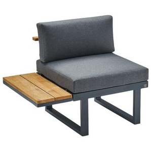 CASA DOMA Aragona DINING Lounge-Seitenteil 1-Sitzer mit Teak-Ablage, Alu/Teak 1712672-1712692-1712701-1712702-1