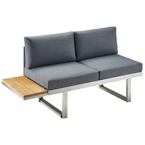 CASA DOMA Aragona DINING Lounge-Seitenteil 2-Sitzer mit Teak-Ablage, Edelstahl/Rope 1712671-1712683-1712703