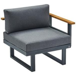 CASA DOMA Aragona Lounge-Seitenteil 1-Sitzer, Alu/Teak - Armlehne rechts 1712672-1712692-1712701-1712696