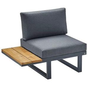 CASA DOMA Aragona Lounge-Seitenteil 1-Sitzer mit Teak-Ablage, Aluminium 1712672-1712690-1712700-1712702