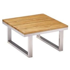 CASA DOMA Aragona Loungetisch, Höhe 39 cm, Edelstahl/Teak 1712708