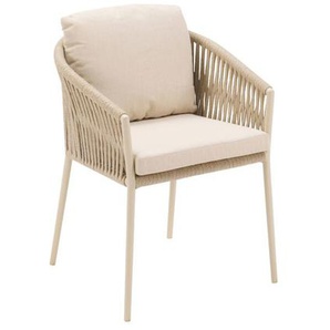 CASA DOMA Falcone Diningsessel - Gestell Alu cream | Rope fossil | Polster beige 1713503-00