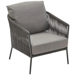 CASA DOMA Falcone Loungesessel - Gestell Alu anthrazit | Rope anthrazit | Polster medium grey 1713500-00