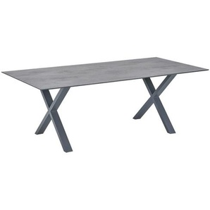 CASA DOMA Falerna Gartentisch, Edelstahl anthrazit/HPL 210×100 cm - HPL Chromix anthrazit 1712182-1712183-1712491