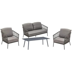 CASA DOMA Messina/Arista Loungeset 4-teilig - Rope anthrazit 1750842-00-anthrazit