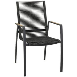 CASA DOMA Mineo Stapelstuhl Edelstahl anthrazit/Rope/Teak 1711831