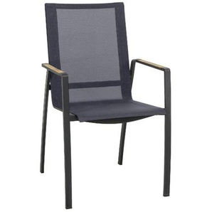 CASA DOMA Mineo Stapelstuhl Edelstahl anthrazit/Sunproof®/Teak 1711835