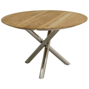 CASA DOMA Perano Gartentisch, Edelstahl/Teak ø 120 cm 1712116-1712120