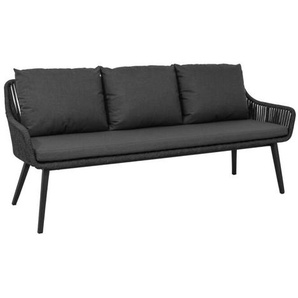 CASA DOMA Ribera Diningbank L-Form, Beine eckig - Rope anthrazit – vertikal breit 1712514-1712520