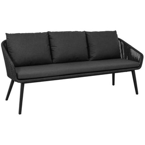 CASA DOMA Ribera Diningbank Rundform, Beine eckig - Rope anthrazit – vertikal rund 1712514-1712515