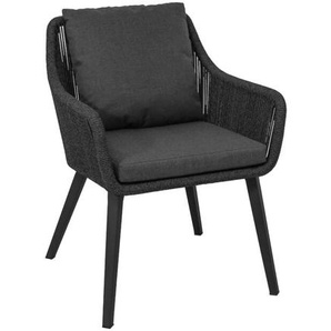 CASA DOMA Ribera Diningsessel L‑Form, Beine eckig - Rope anthrazit – vertikal rund 1712507-1712502