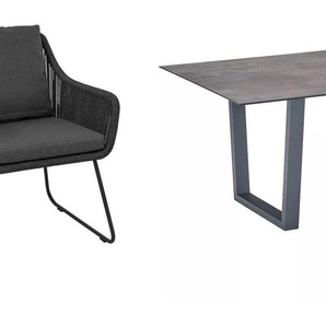 CASA DOMA Ribera/Falerna Gartenmöbel-Set mit Diningsessel, Diningbank L-Form und Tisch HPL, 5-teilig 1712181-1712183-1712492-1712512-1712519-3x1712500-