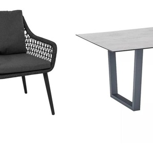CASA DOMA Ribera/Falerna Gartenmöbel-Set mit Diningsessel, Diningbank L-Form und Tisch HPL, 5-teilig 1712181-1712183-1712493-1712513-1712521-3x1712501-