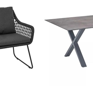 CASA DOMA Ribera/Falerna Gartenmöbel-Set mit Diningsessel, Diningbank L-Form und Tisch HPL, 5-teilig 1712182-1712183-1712492-1712512-1712521-3x1712500-