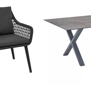 CASA DOMA Ribera/Falerna Gartenmöbel-Set mit Diningsessel, Diningbank L-Form und Tisch HPL, 5-teilig 1712182-1712183-1712492-1712514-1712521-3x1712502-