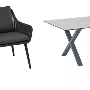 CASA DOMA Ribera/Falerna Gartenmöbel-Set mit Diningsessel, Diningbank L-Form und Tisch HPL, 5-teilig 1712182-1712183-1712493-1712513-1712519-3x1712501-