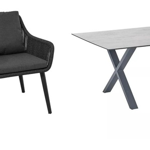 CASA DOMA Ribera/Falerna Gartenmöbel-Set mit Diningsessel, Diningbank L-Form und Tisch HPL, 5-teilig 1712182-1712183-1712493-1712514-1712519-3x1712502-