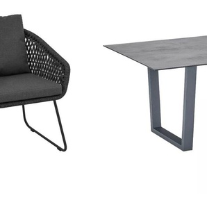 CASA DOMA Ribera/Falerna Gartenmöbel-Set mit Diningsessel, Diningbank Rundform und Tisch HPL, 5-teilig 1712181-1712183-1712491-1712512-1712518-3x1712500-