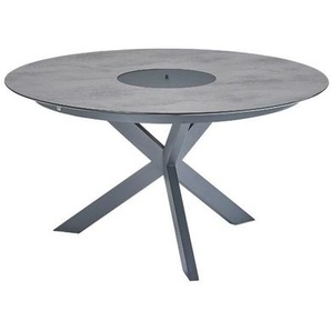 CASA DOMA Rosano Gartentisch, Edelstahl anthrazit/HPL ø 138 cm - HPL Chromix anthrazit 1712144-1712145-1712481