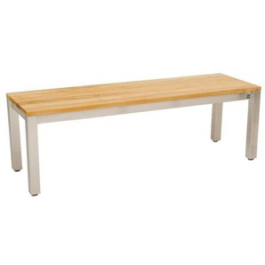 CASA DOMA Varano Gartenbank, Edelstahl/Teak - 140 1712204
