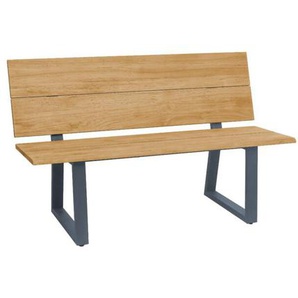 CASA DOMA Varano Gartenbank mit Rückenlehne, Edelstahl anthrazit/Teak - 140 1712201