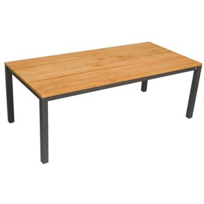 CASA DOMA Varano Gartentisch, Edelstahl anthrazit/Teak - 210 × 100 1712135