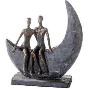 Casablanca by Gilde Dekofigur Skulptur Moon (1 St), Dekoobjekt, Höhe 24 cm, Pärchen, mit Spruchanhänger, Wohnzimmer