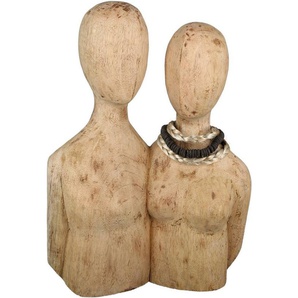 Casablanca by Gilde Dekofigur Skulptur Pair, natur (1 St), Dekoobjekt, aus Holz, Höhe 37 cm, Wohnzimmer