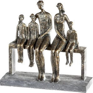 Casablanca by Gilde Dekofigur Skulptur We are family, bronzefarben/grau (1 St), Dekoobjekt, Höhe 26 cm, Familie, mit Spruchanhänger, Wohnzimmer