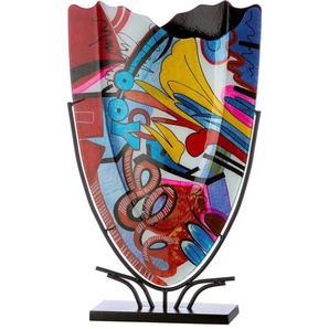 Casablanca by Gilde Dekovase Street Art (1 St), Vase aus Glas auf Metallständer