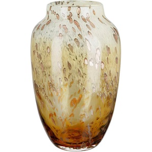 Casablanca by Gilde Tischvase Ambrosio, Dekovase (1 St), Vase aus Glas, mit Tupfen und goldfarbenem Glitter, Höhe ca. 29 cm