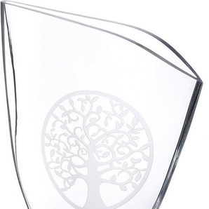 Casablanca by Gilde Tischvase Lebensbaum (1 St), Vase aus Glas, mit schräger Öffnung