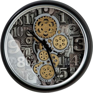 Wanduhr CASABLANCA BY GILDE Wanduhr Numbers Wanduhren Gr. B/H/T: 51 cm x 51 cm x 9 cm, bunt (schwarz, altgoldfarben) Wanduhren