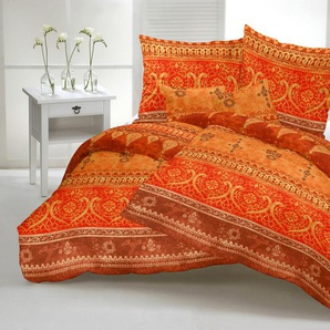 Bettwäsche CASATEX Lavinia in Gr. 135x200, 155x220 oder 200x200 cm Gr. B/L: 200 cm x 220 cm (1 St.), B/L: 80 cm x 80 cm & 80 cm x 80 cm (2 St.), Biber, blau (türkis) Bettwäsche 200x220 cm Biber kuschelig warm im Winter, Baumwolle, mit Ornamenten